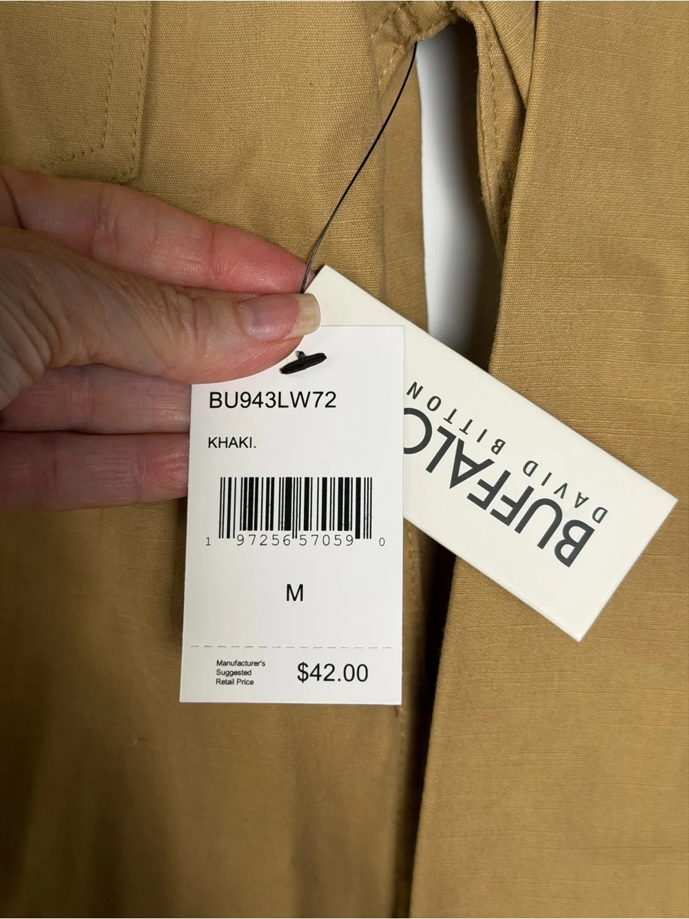 Buffalo David Bitton Boys Tan Button Down Utility Military Style Shirt - M